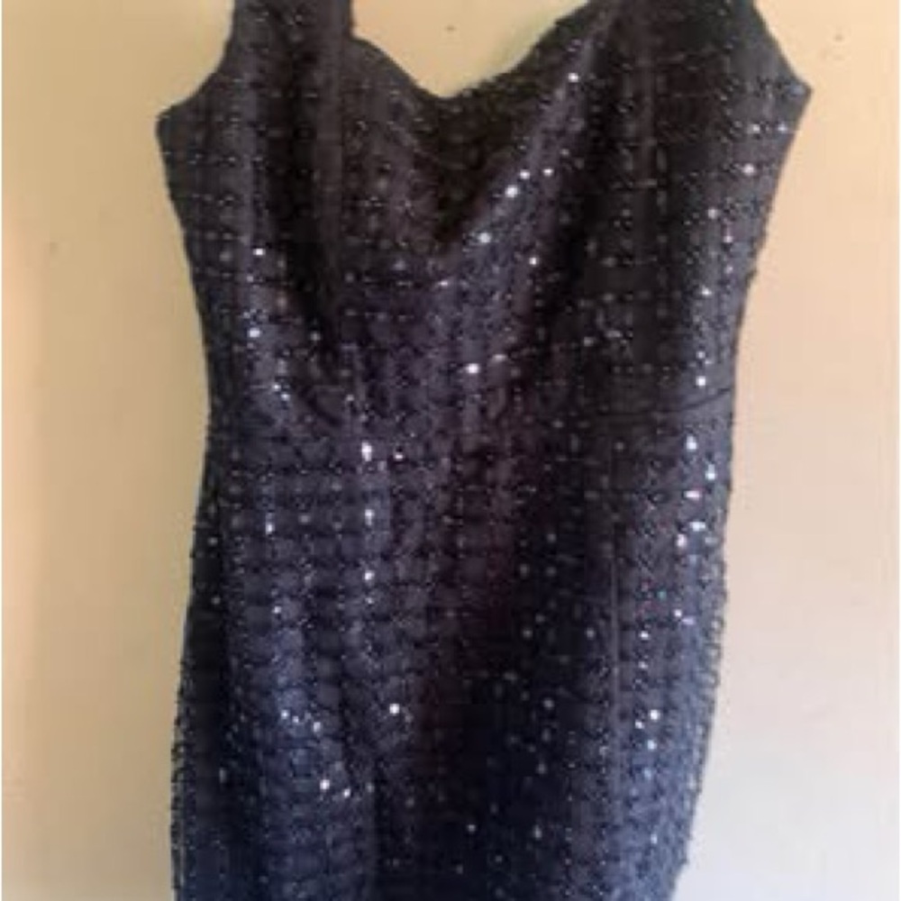 Lulu's Midi Black Sequin Dress